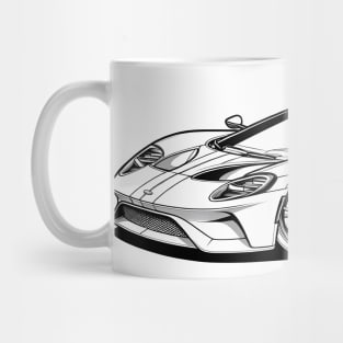 Black And White Sports Car Mug